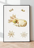 black framed squid print wall art